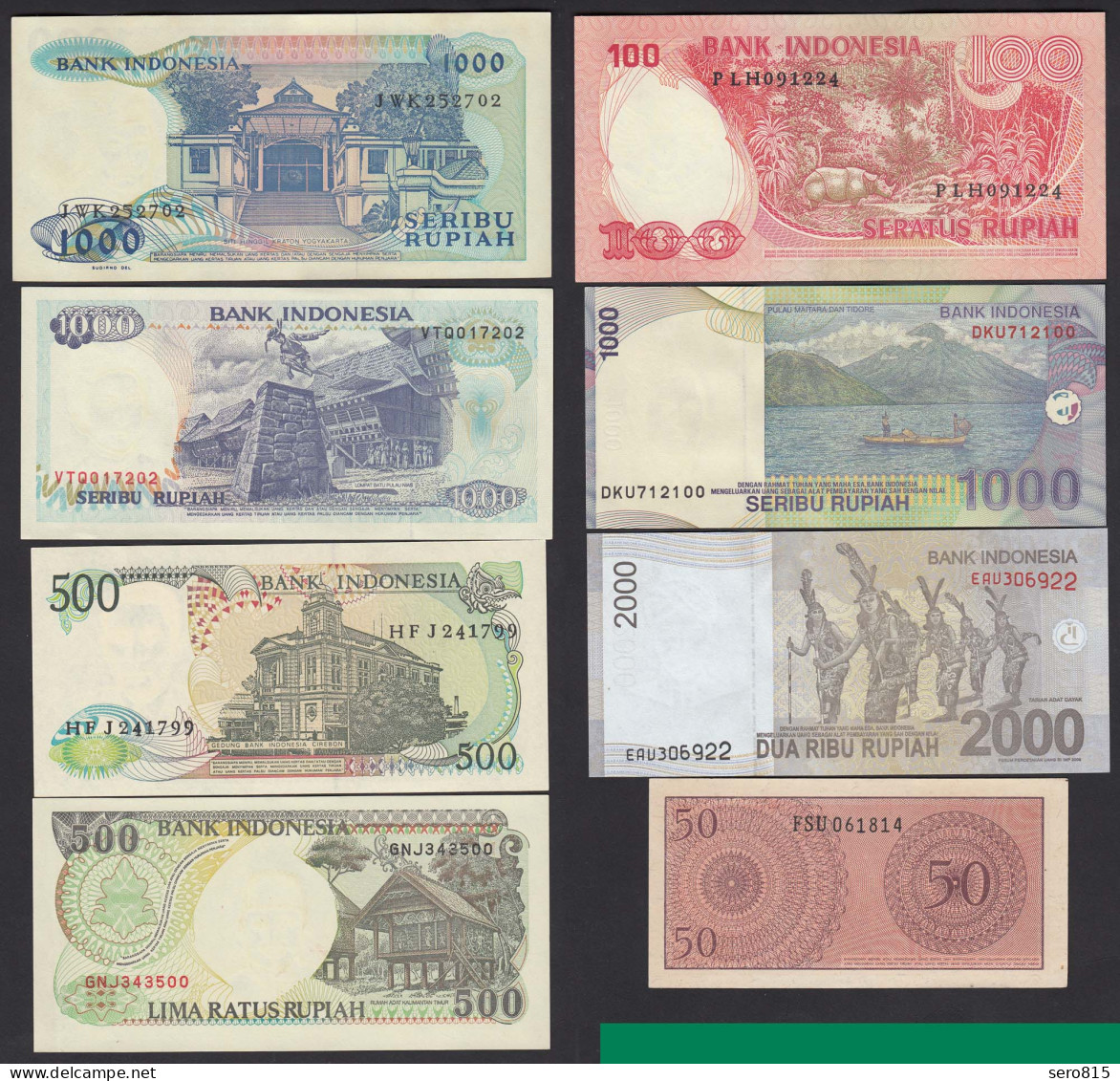 Indonesien - Indonesia 8 Stück Verschiedene Banknoten UNC   (17885 - Other - Asia