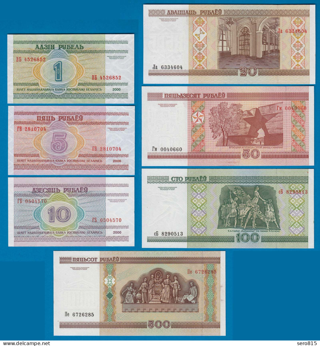 Weißrussland - Belarus 7 Stück Banknoten 2000 UNC    (18154 - Andere - Europa