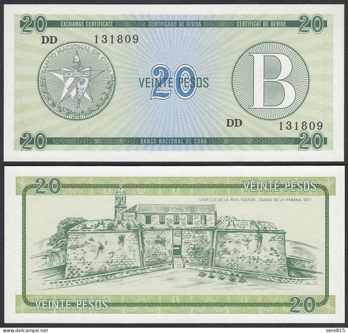 Kuba - Cuba 20 Peso Foreign Exchange Certificates 1985 Pick FX9 UNC (1)  (25715 - Altri – America