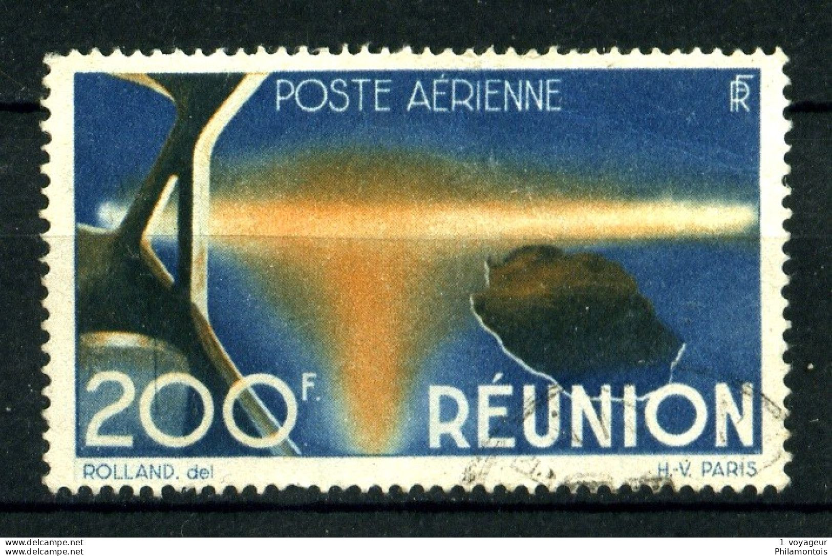 REUNION - PA 44 - 200F Bleu Et Orange - Oblitéré  - Très Beau - Aéreo