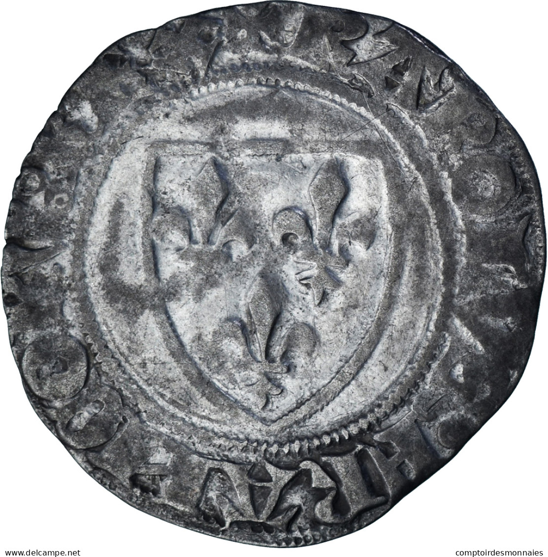 France, Charles VI, Blanc Guénar, 1380-1422, Tournai, Billon, TB+ - 1380-1422 Charles VI The Beloved