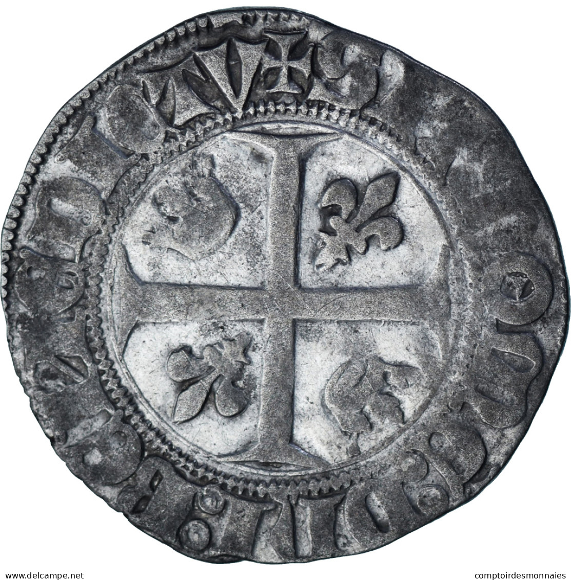 France, Charles VI, Blanc Guénar, 1380-1422, Tournai, Billon, TB+ - 1380-1422 Charles VI The Beloved