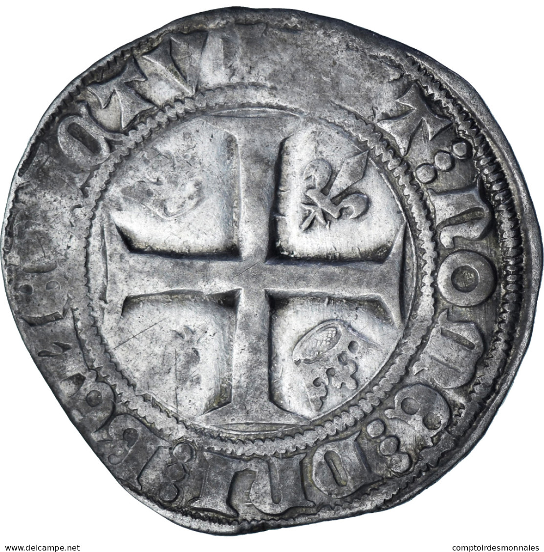 France, Charles VI, Blanc Guénar, 1380-1422, Tournai, Billon, TB+ - 1380-1422 Charles VI Le Fol