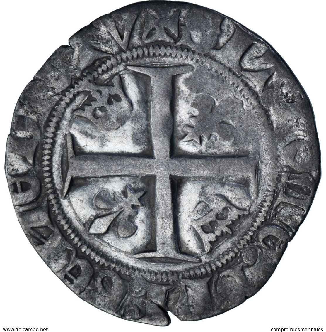 France, Charles VI, Blanc Guénar, 1380-1422, Paris, Billon, TB+, Duplessy:377A - 1380-1422 Carlos VI El Bien Amado