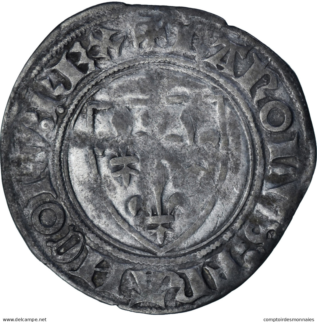 France, Charles VI, Blanc Guénar, 1380-1422, Tournai, Billon, TB+ - 1380-1422 Carlos VI El Bien Amado