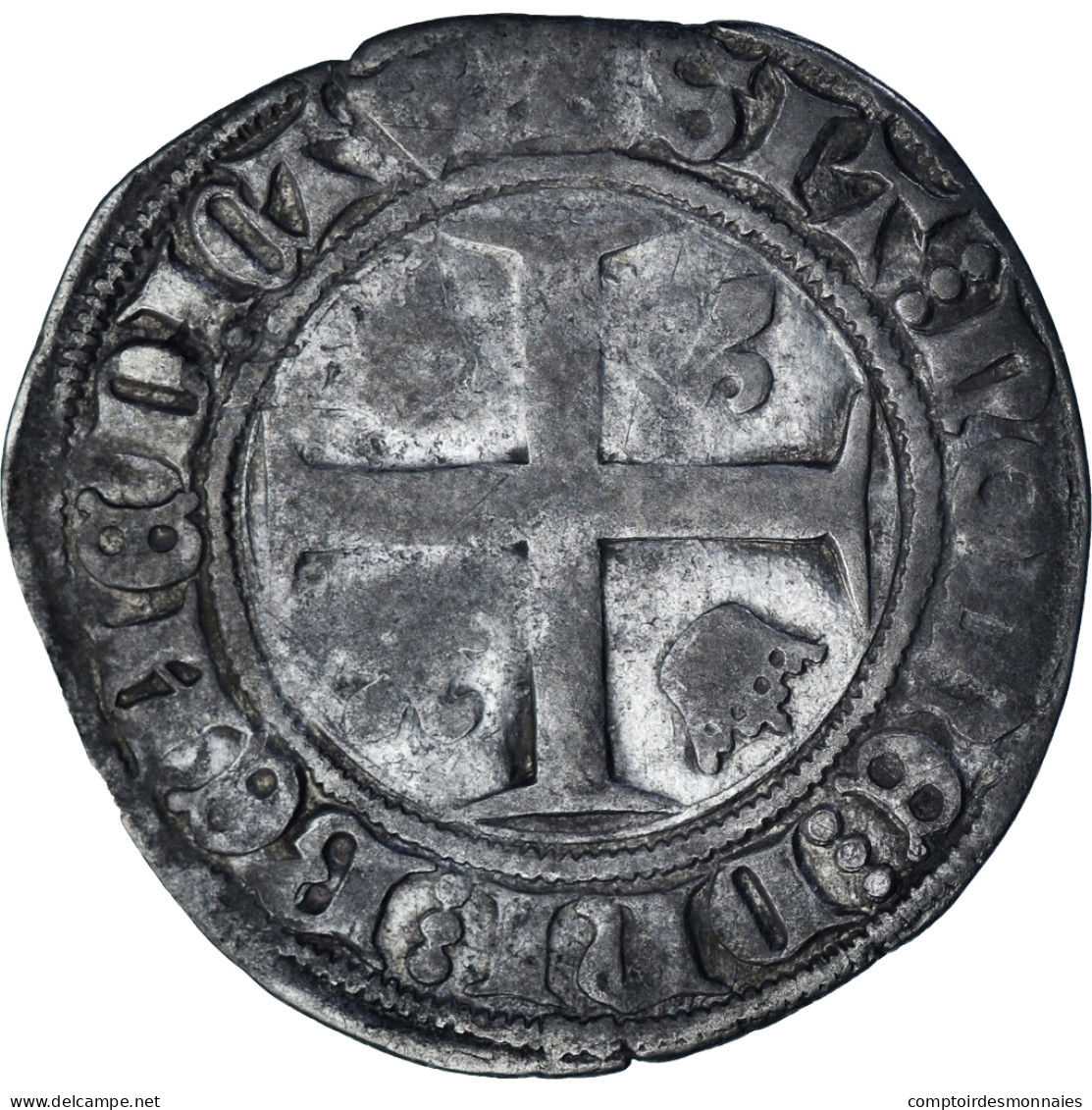 France, Charles VI, Blanc Guénar, 1380-1422, Tournai, Billon, TB+ - 1380-1422 Karl VI. Der Vielgeliebte