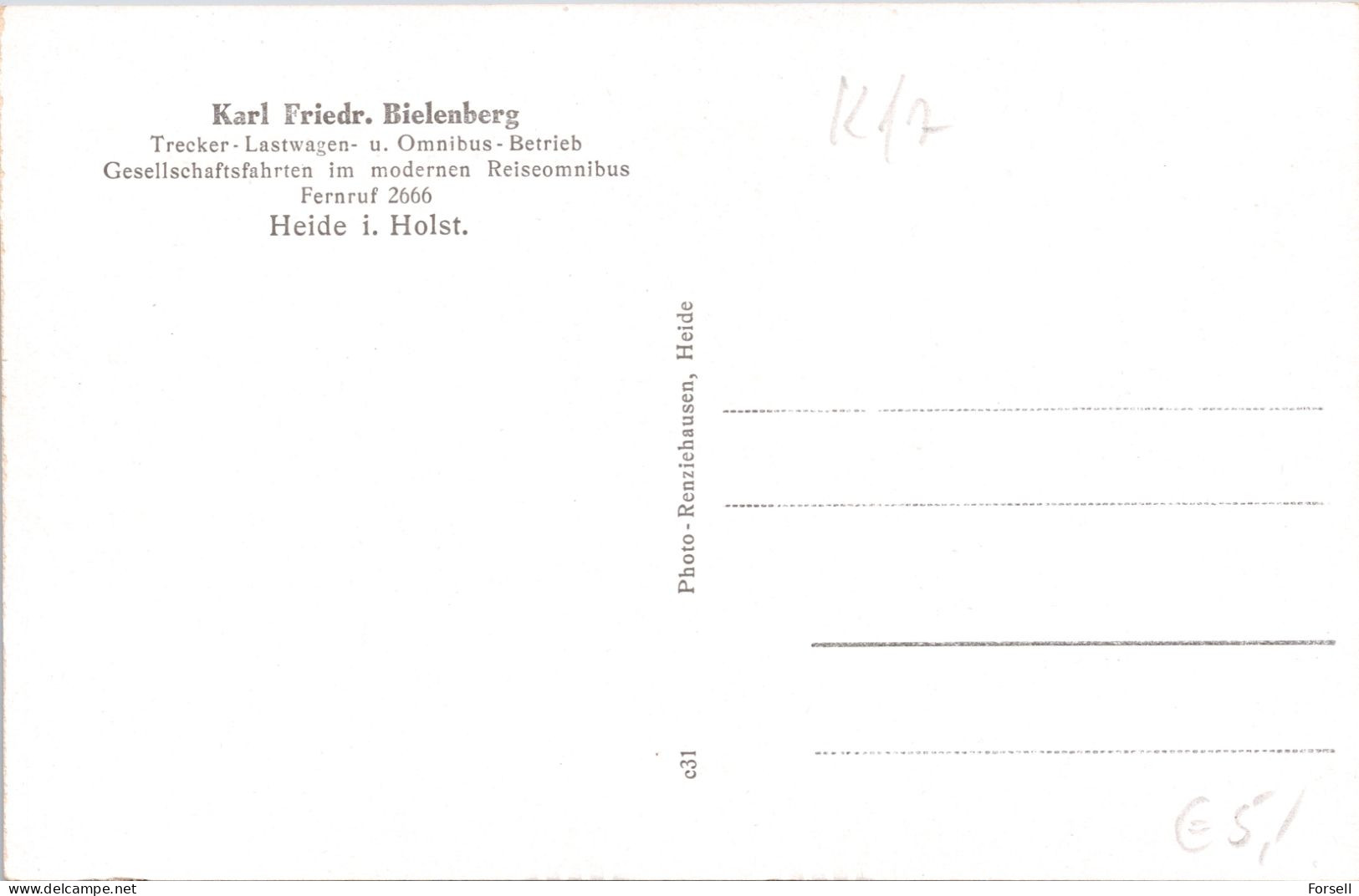 K.F.Biehlenberg , Heide - Dithmarschen (Bus) (Ungebraucht) - Heide