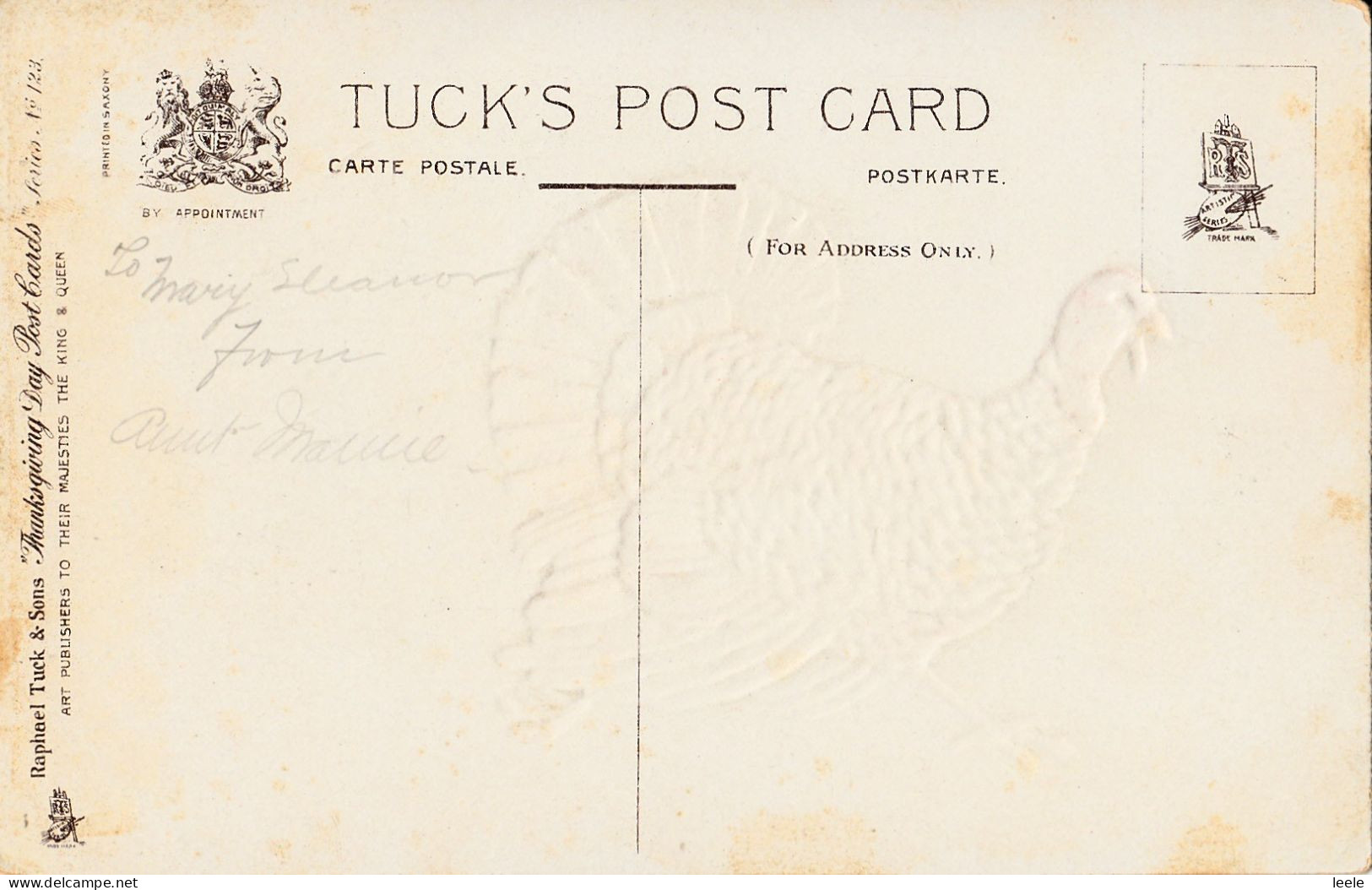 BU53. Vintage Tucks Postcard. Thanksgiving. Man Chasing Turkey With An Axe. - Thanksgiving