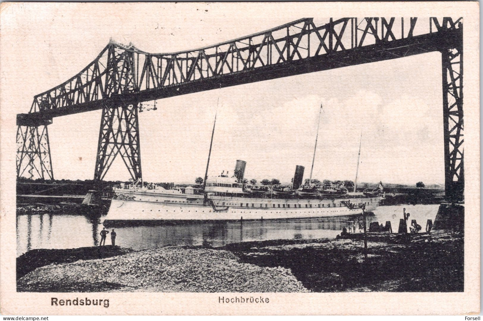 Rendsburg , Hochbrücke (Stempel: Rendsburg 1921) - Rendsburg