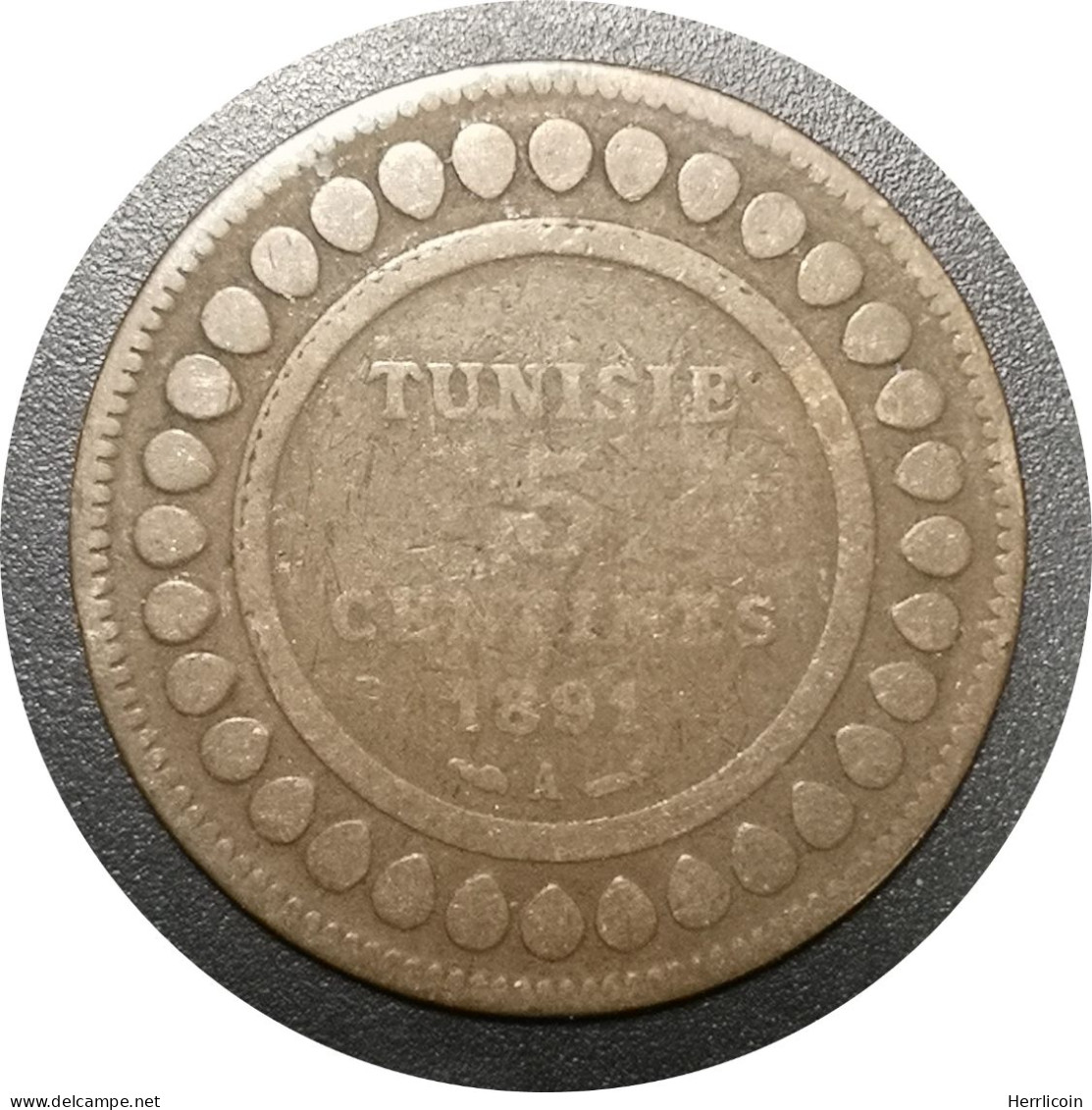Monnaie Tunisie - 1891 - 5 Centimes Ali Protectorat Français - Tunisie
