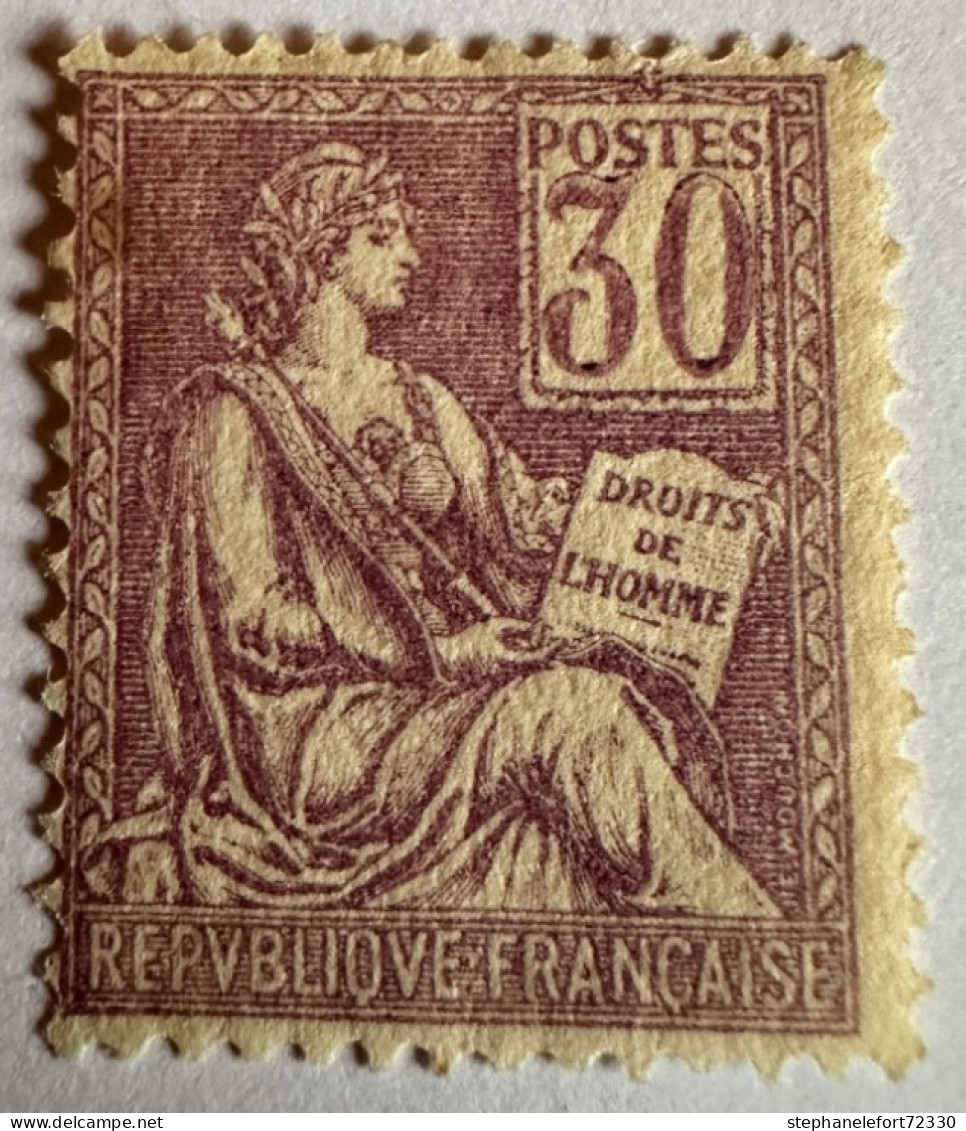 1900-01 Mouchon Type I, 30c Violet  Yvert 115 ** - Cote 320 Euros - ....-1939