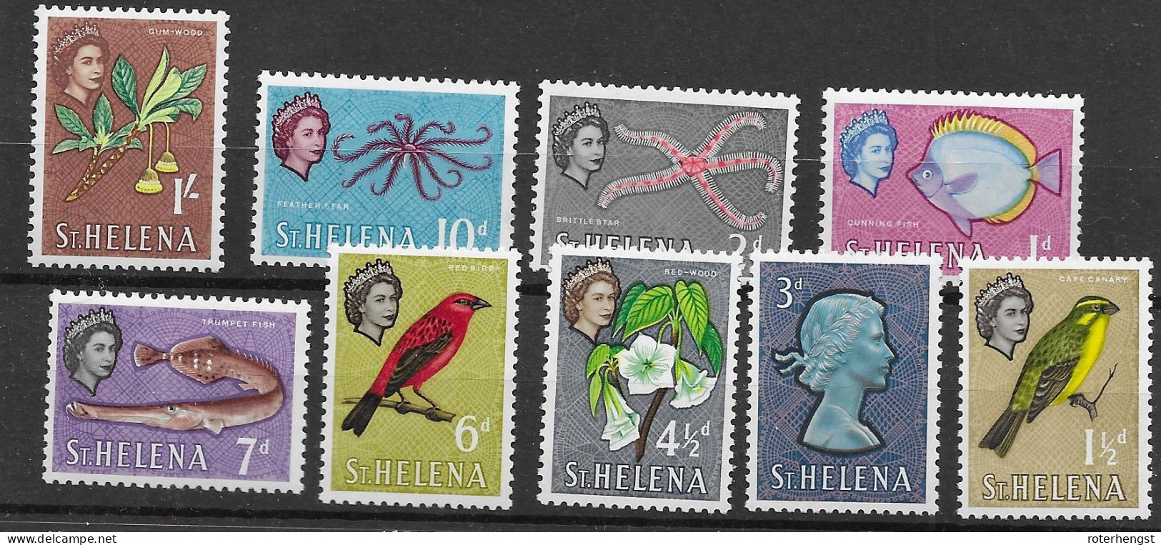 St Helena Mnh ** Set Up To 1 Shilling Bird Fish 1961 Still 15 Euros - Saint Helena Island