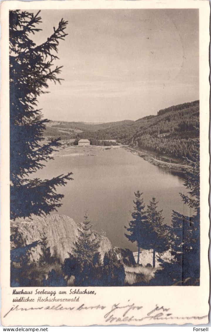 Kurhaus Seebrugg Am Schluchsee (Bahnpost Stempel: Titisee-Seebrugg 1937) - Schluchsee