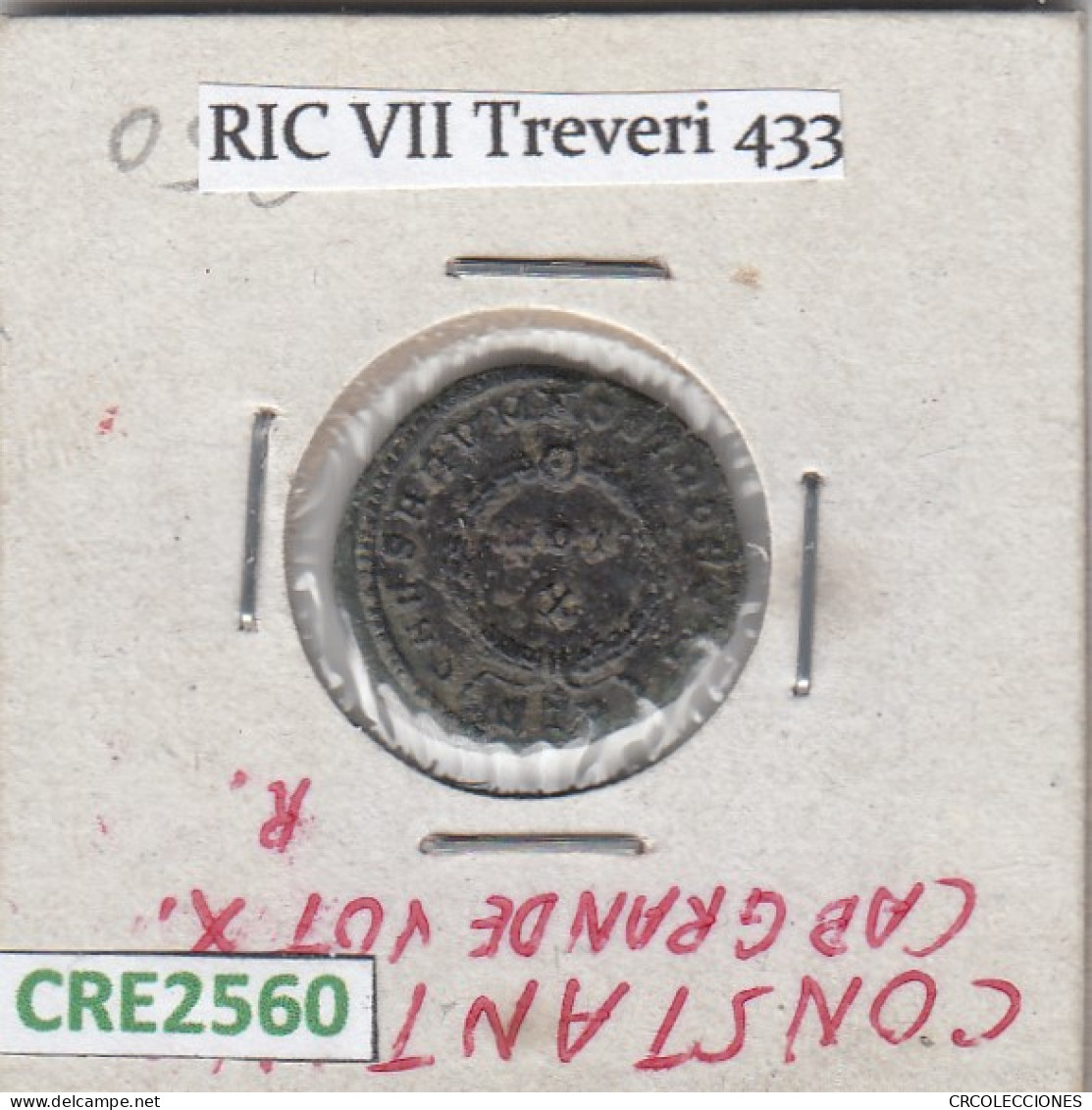 CRE2560 MONEDA ROMANA AE3 TREVERIS CONSTANTINO II VOT/X EN CORONA 323-324 - Otros & Sin Clasificación