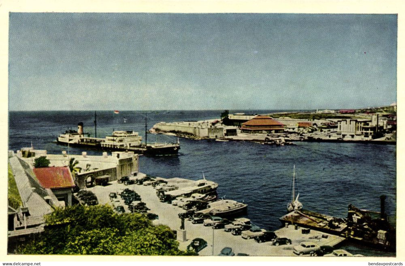 Curacao, N.A., WILLEMSTAD, Harbour Entrance "Anna Bay" (1950s) Curiosa Postcard - Curaçao
