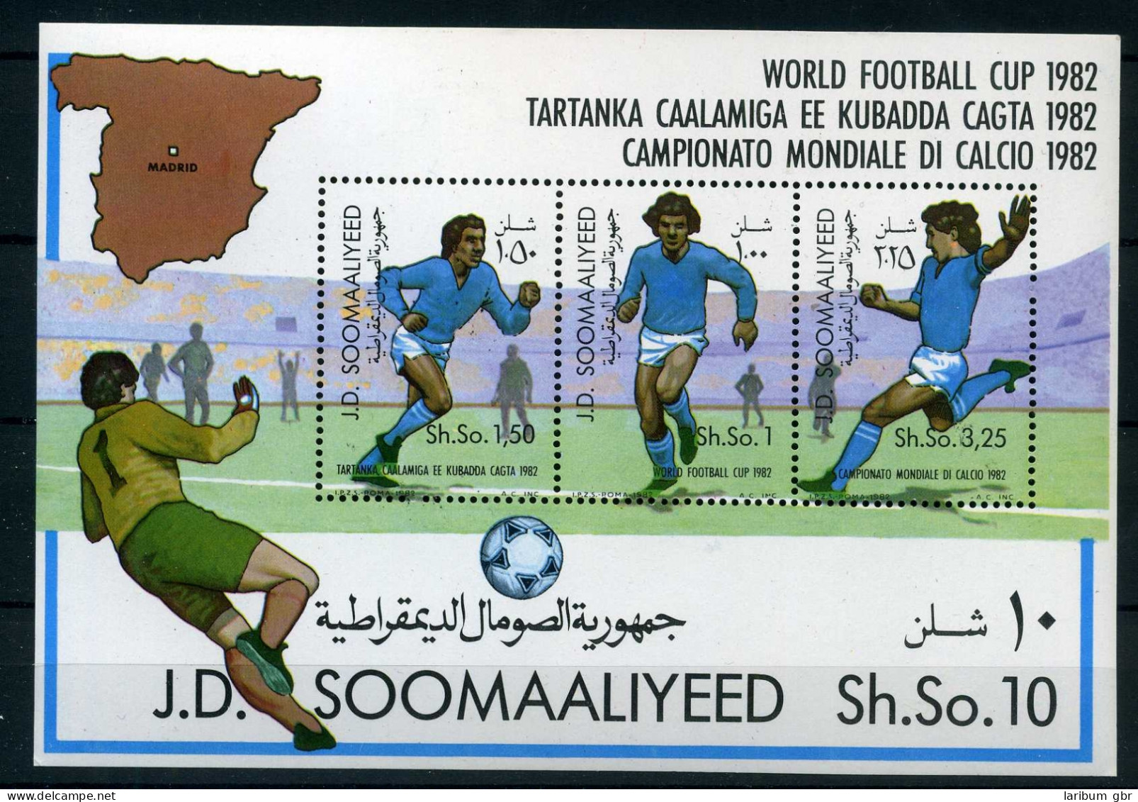 Somalia Block 12 Postfrisch Fußball WM 1982 #GE553 - Somalie (1960-...)