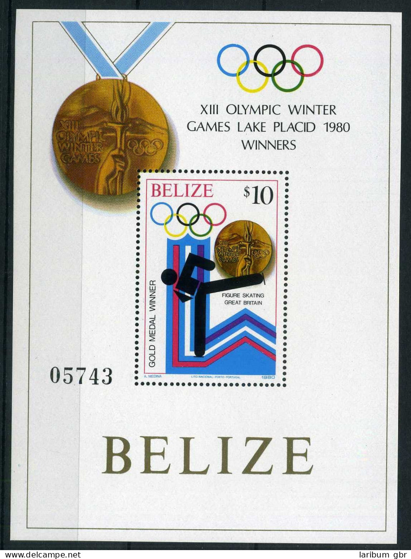 Belize Block 21 Postfrisch Olympiade 1980 Lake Placid #JG570 - Belize (1973-...)
