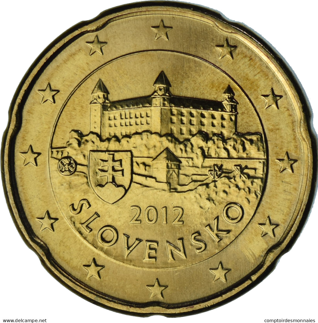 Slovaquie, 20 Euro Cent, 2012, Kremnica, BU, FDC, Or Nordique, KM:99 - Slowakei