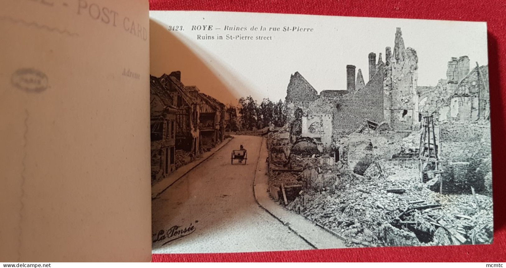 Carnet incomplet, reste 9 cartes - Roye en Ruines - Album Souvenir