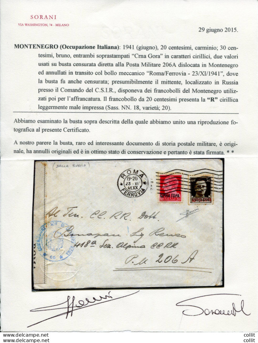 Montenegro Occ. Italiana - Imperiale Soprastampati Su Busta - Ortsausgaben/Autonome A.