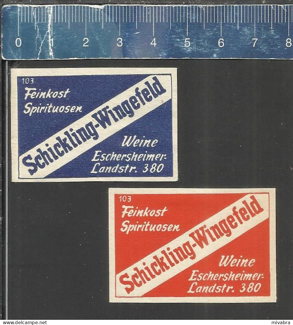 FEINKOST SPIRITUOSEN SCHICKLING WINGEFELD ESCHERSHEIMER ALTES DEUTSCHES STREICHHOLZ ETIKETTEN - OLD MATCHBOX LABELS - Boites D'allumettes - Etiquettes