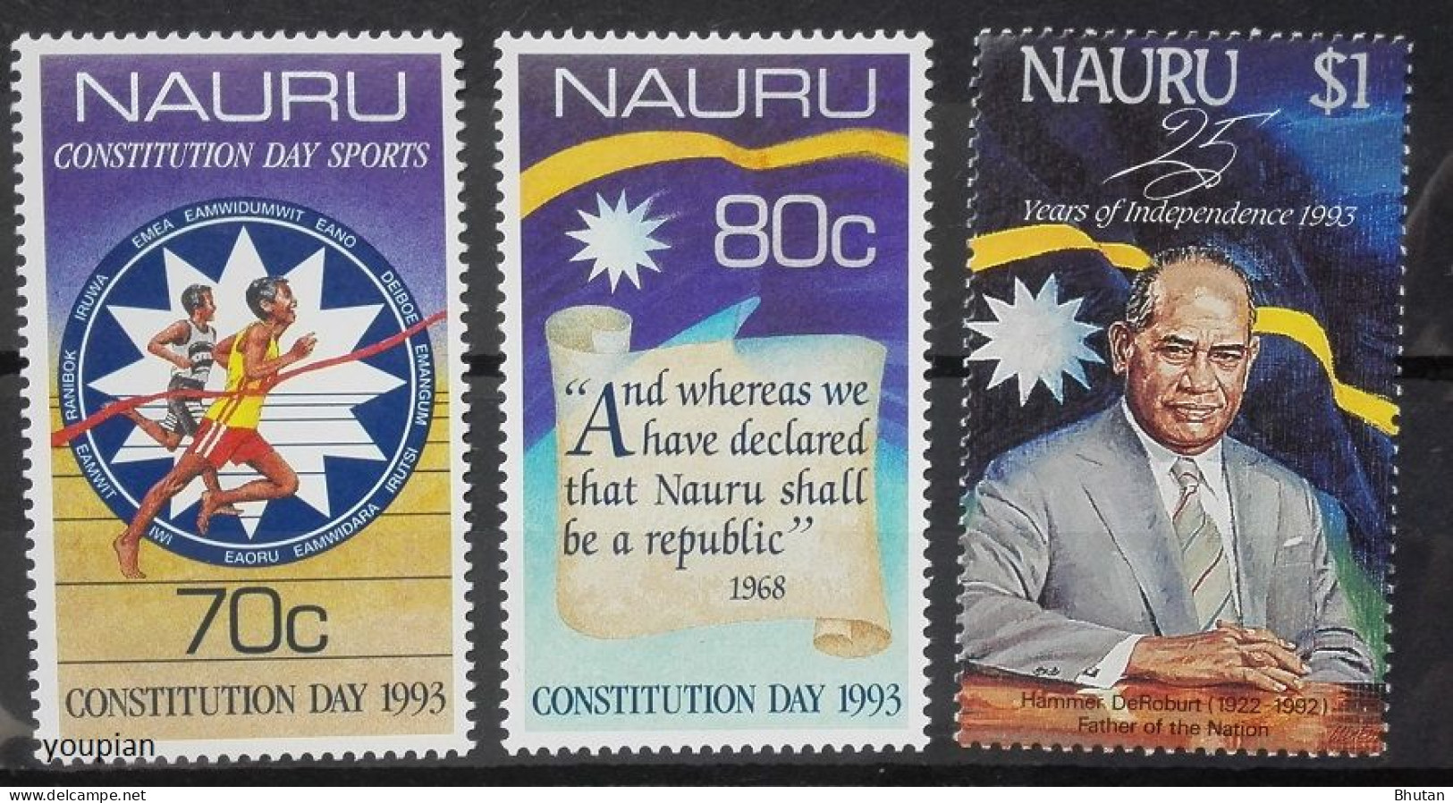 Nauru 1993, 25th Anniversary Of Independence, MNH Stamps Set - Nauru