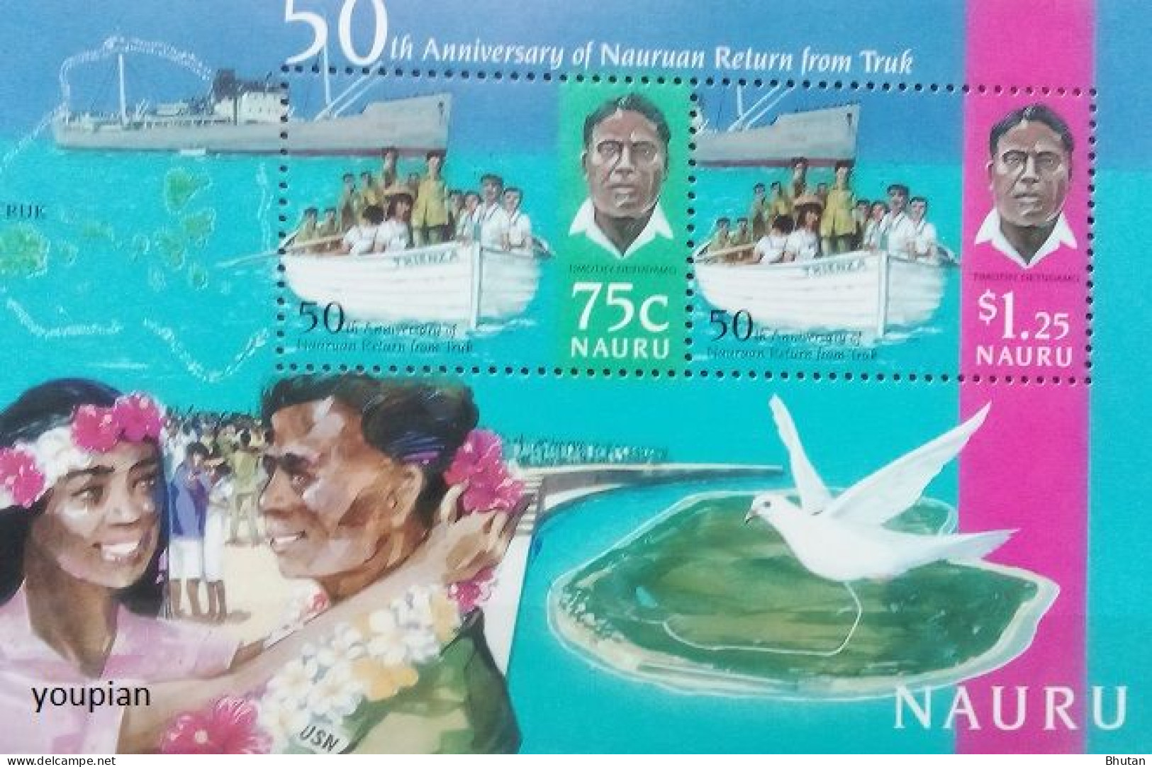 Nauru 1996, 50th Anniversary Of Nauruan Return From Truk, MNH S/S - Nauru