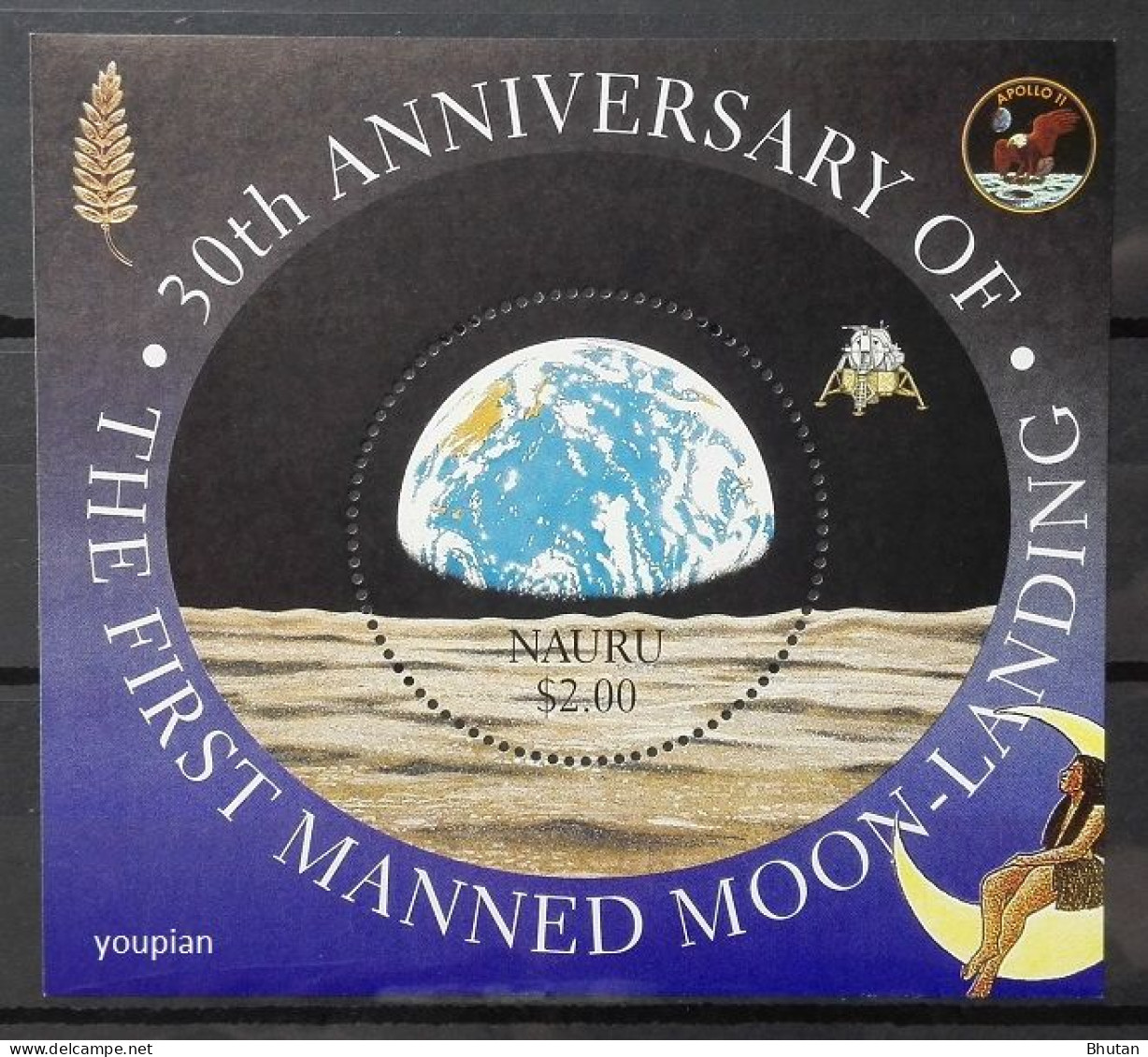 Nauru 1999, 30th Anniversary Of The First Manned Moon-Landing, MNH Unusual S/S - Nauru