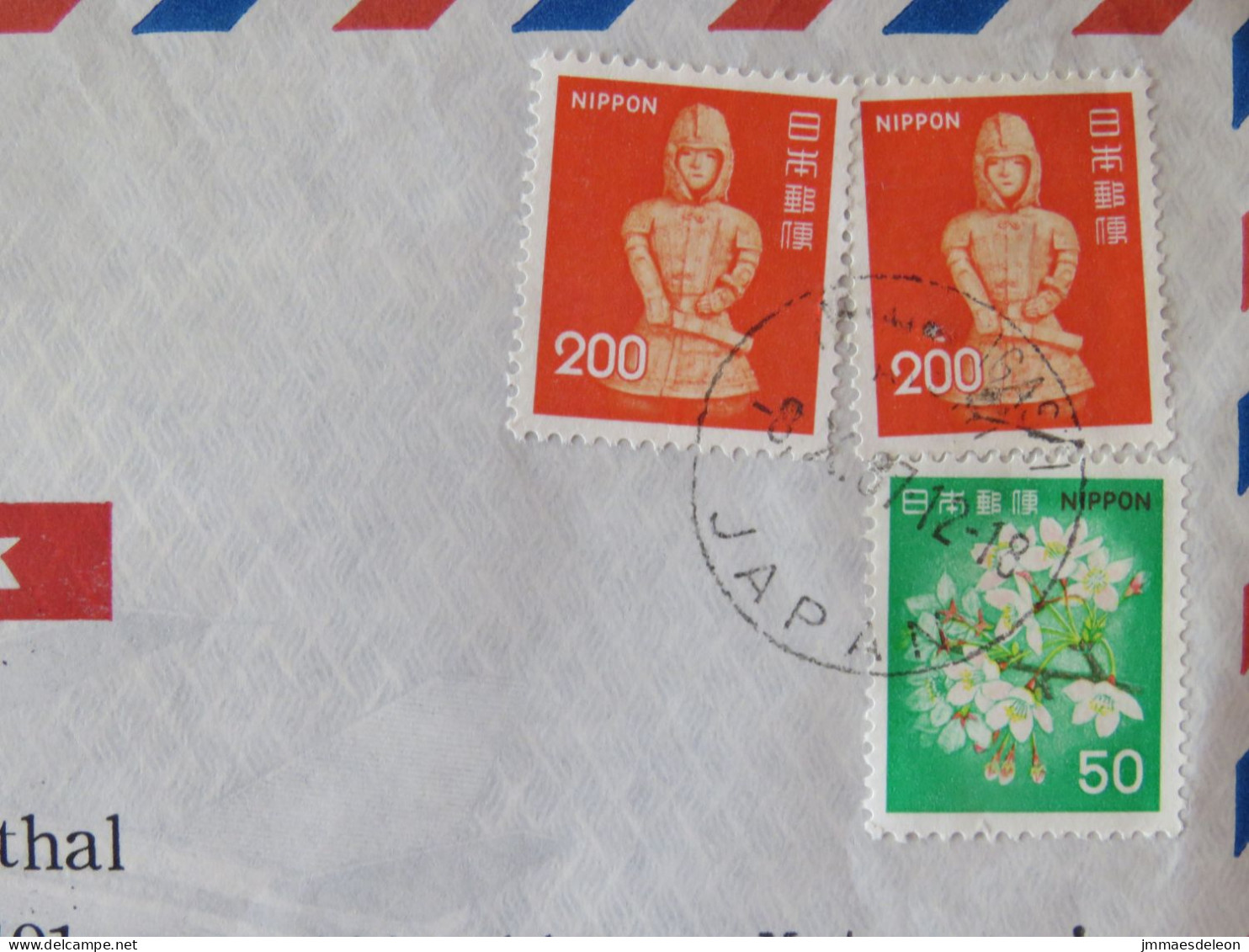 Japan 1987 Cover To Germany - Statue - Flowers - Lettres & Documents