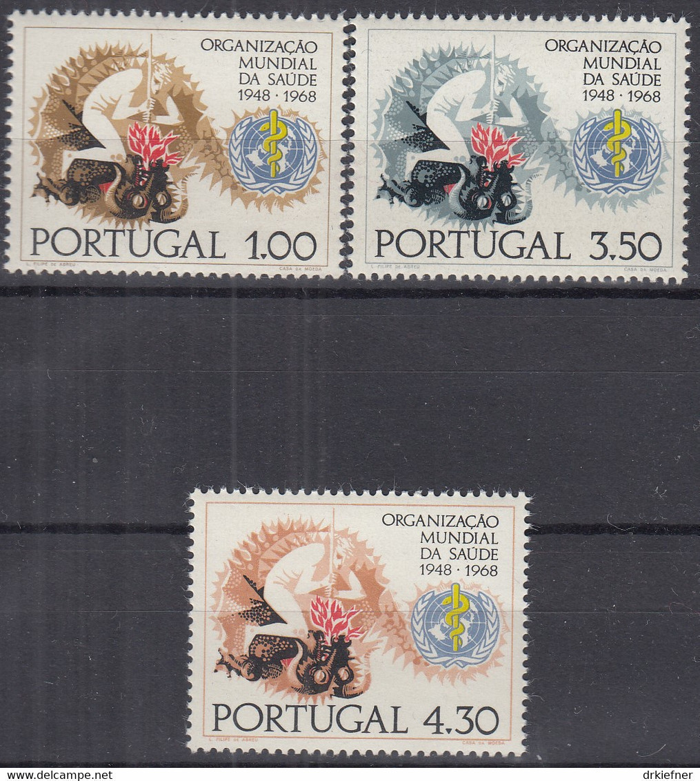 PORTUGAL  1057-1059, Postfrisch **, 20 Jahre WHO, 1968 - Neufs
