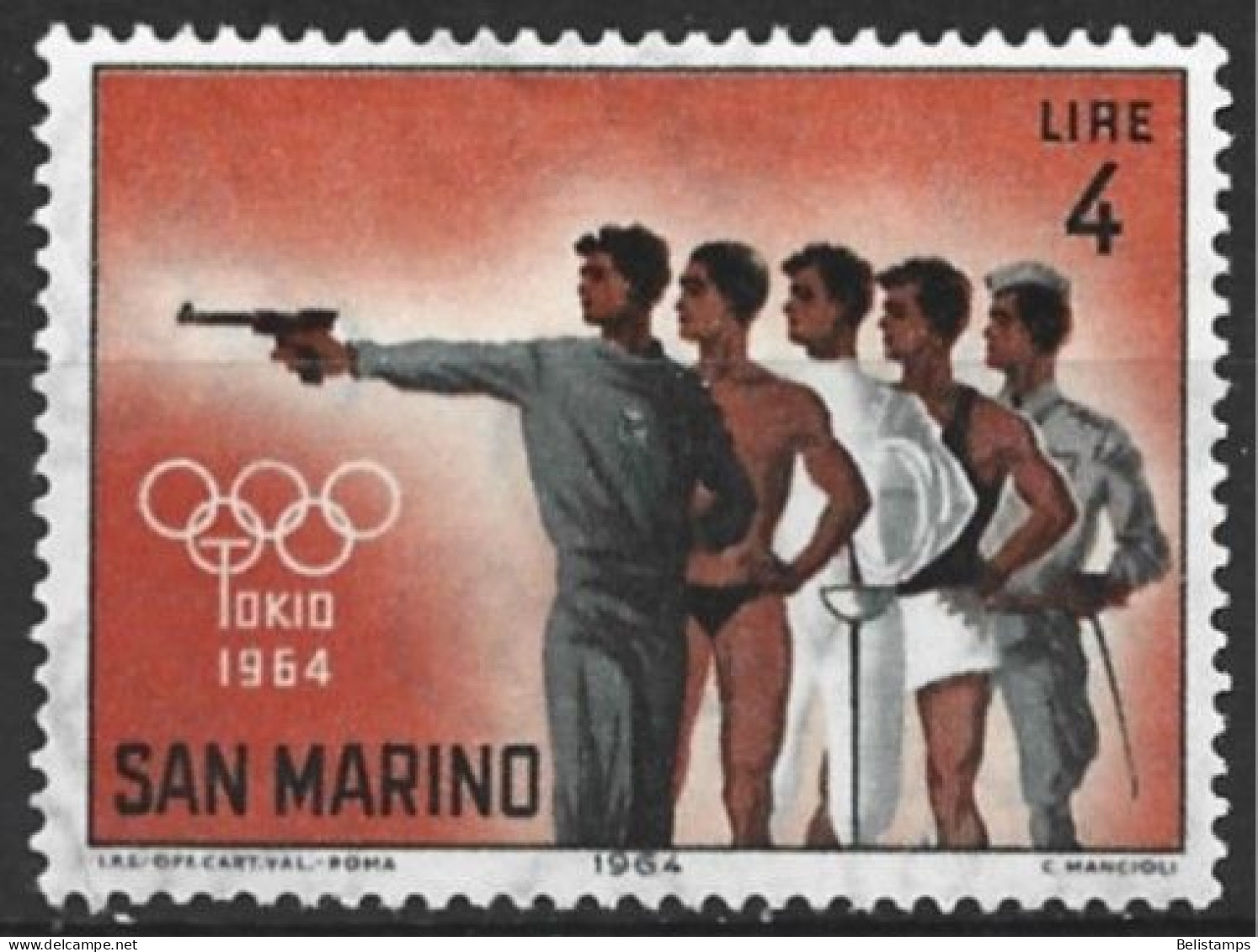 San Marino 1964. Scott #585 (MNH) Olympic Games, Tokyo, Athletes - Neufs