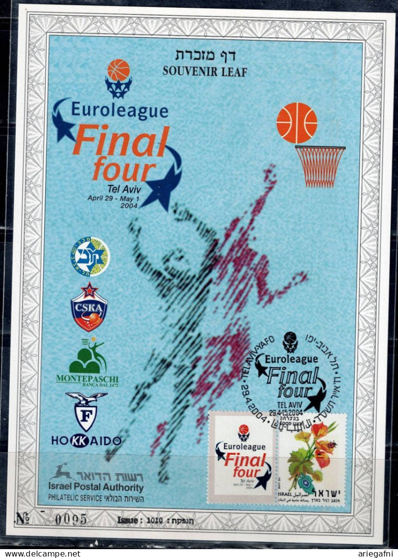 ISRAEL 2004 SOUVENIR LEAF BASKETBALL FINAL FOUR 2004 VF!! - Other & Unclassified