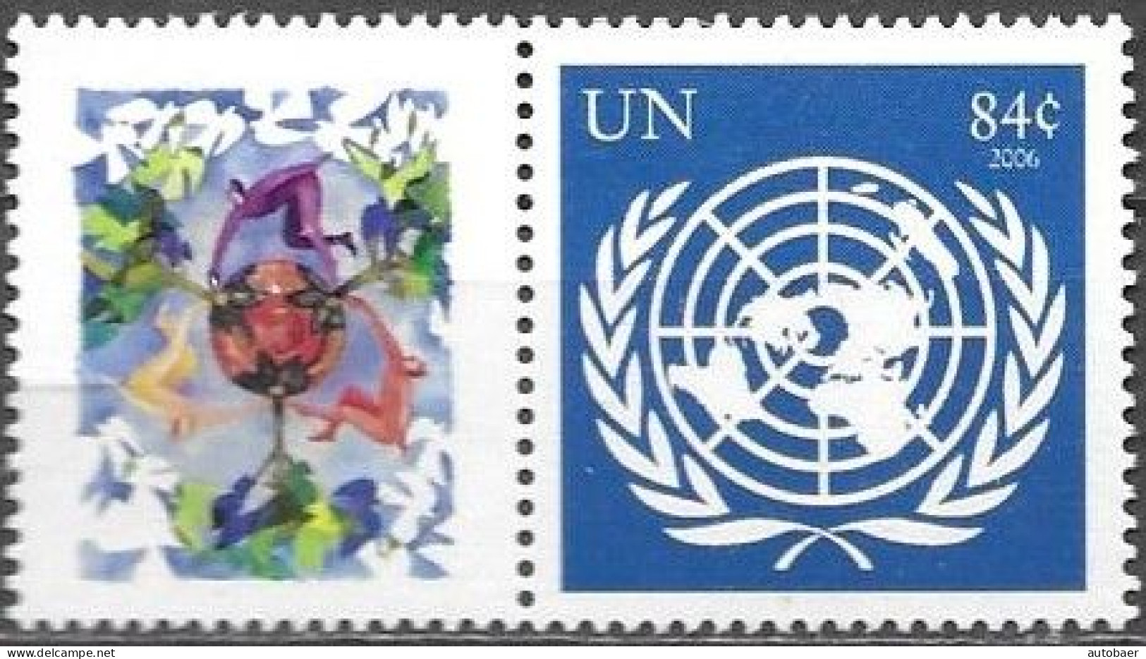 United Nations UNO UN Vereinte Nationen New York 2006 Greetings Mi.No.1032 Label MNH ** Neuf - Neufs