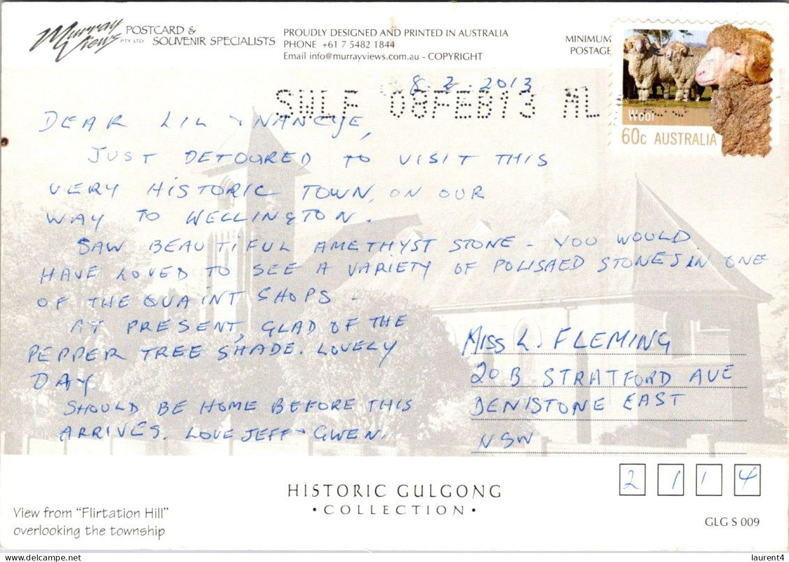 17-2-2024 (4 X 26) Australia - NSW - Gulgong (posted With Merino Sheep Stamp) - Autres & Non Classés