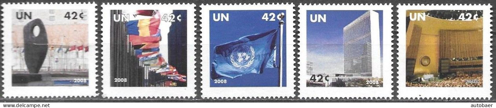 United Nations UNO UN Vereinte Nationen New York 2008 Greetings Mi.No.1091-95 MNH ** Neuf - Unused Stamps