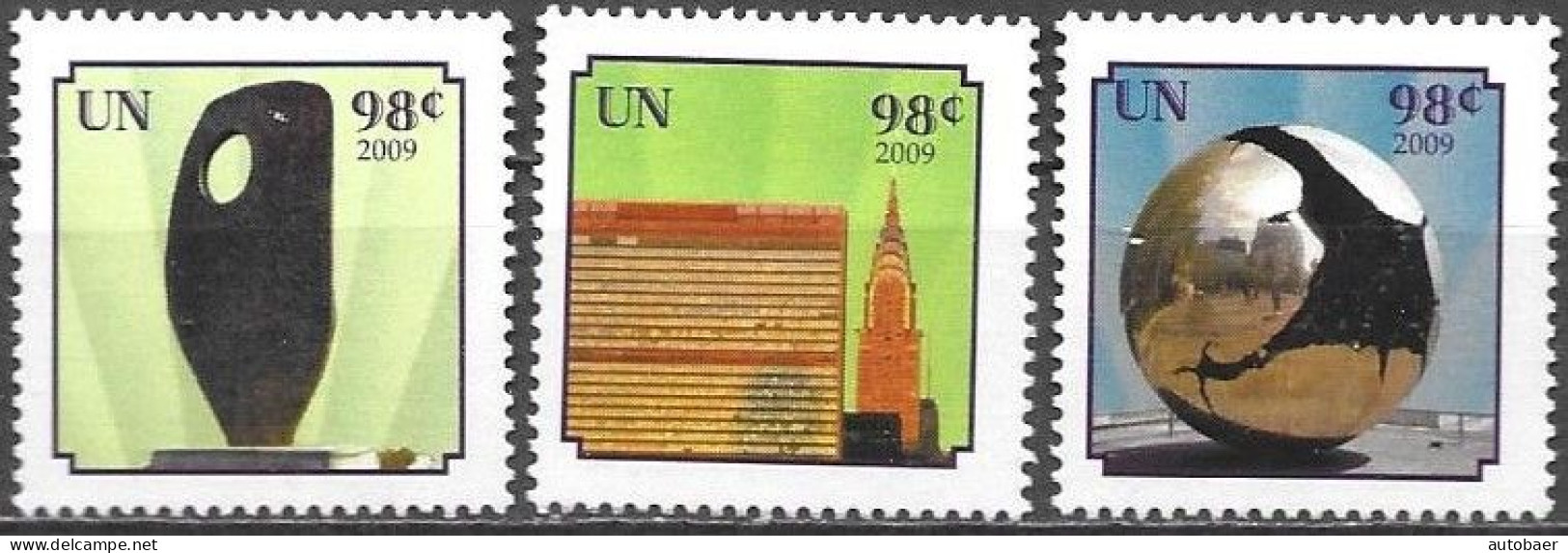 United Nations UNO UN Vereinte Nationen New York 2009 Greetings 3v. Mi.No.1155,57-58 MNH ** Neuf - Unused Stamps