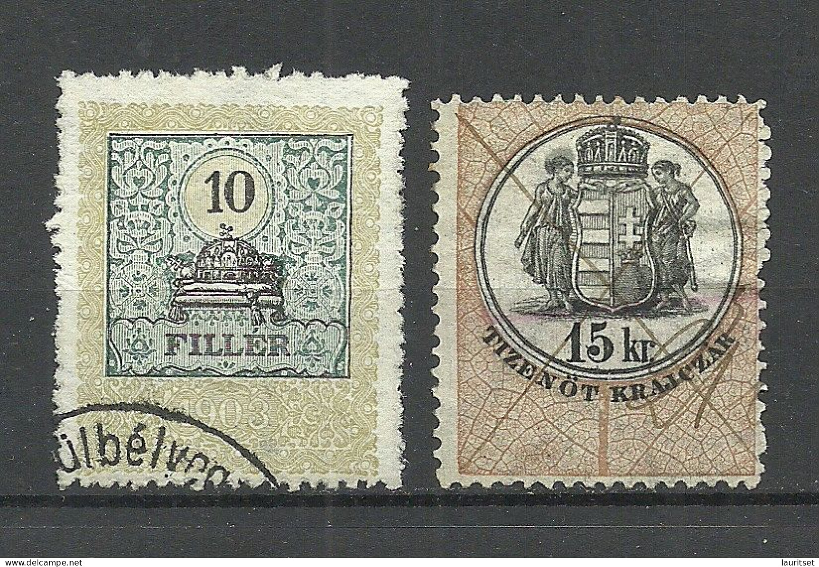 UNGARN HUNGARY Revenue Tax Steuermarken , 2 Stamps, O - Fiscale Zegels