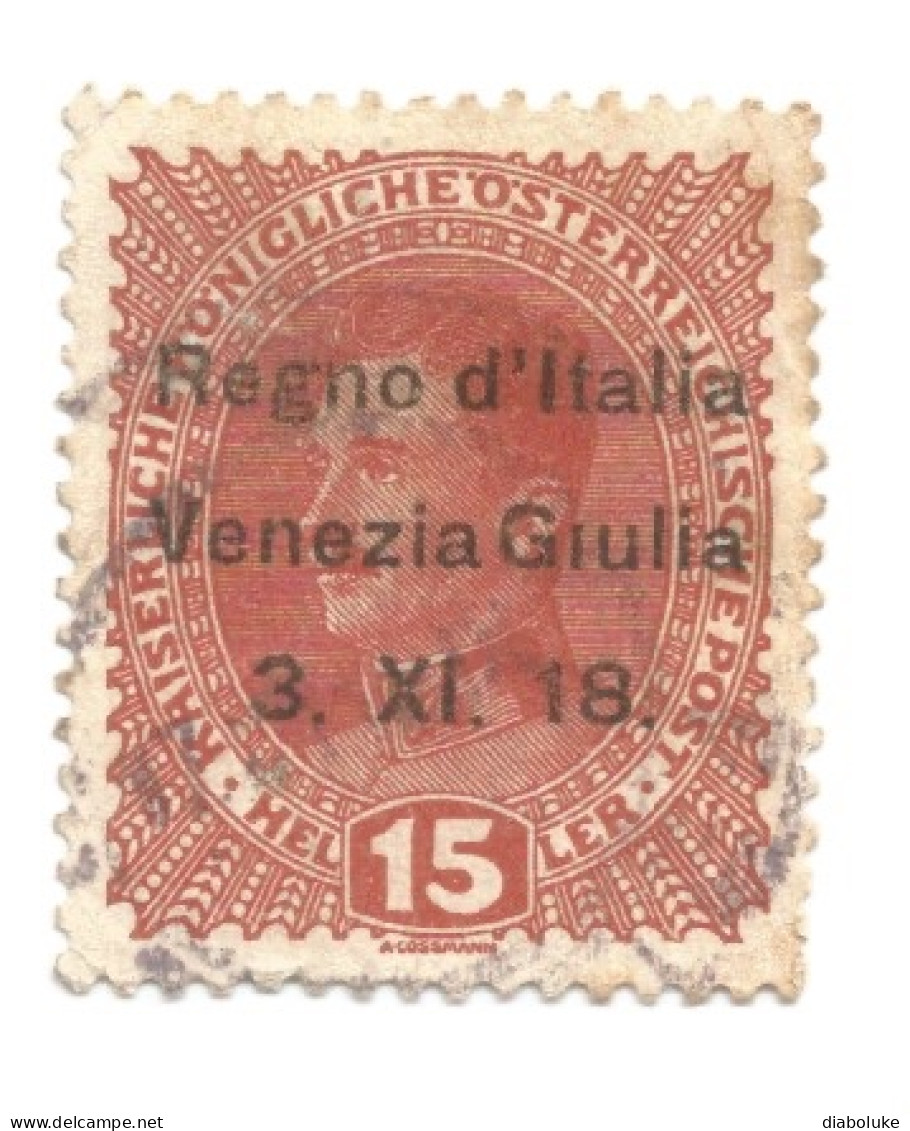 (COLONIE E POSSEDIMENTI) 1918, SOVRASTAMPATI - 2 Francobolli Usati (CAT. SASSONE N.6-7) - Venezia Giulia
