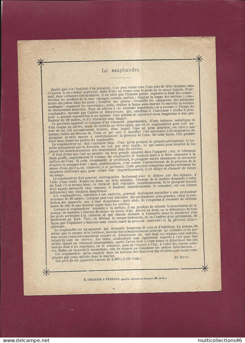 060224 - PROTEGE CAHIER - Le Petit Glaneur - Le Scaphandre - Phare Mer Marin Paquebot Collection C Charier & PERREIN - Copertine Di Libri