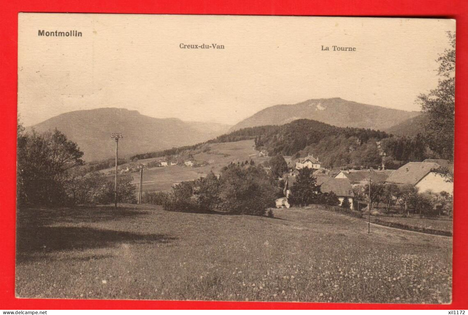 ZXO-36  Montmollin Vue Générale Creux-du-Van La Tourne. Fermes. Circ. 1924 - Montmollin