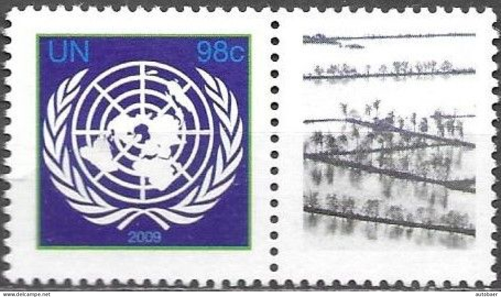 United Nations UNO UN Vereinte Nationen New York 2009 Greetings Summit On Climate Change Mi.No.1161C Label MNH ** Neuf - Ungebraucht