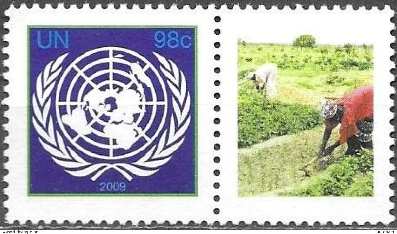 United Nations UNO UN Vereinte Nationen New York 2009 Greetings Summit On Climate Change Mi.No.1161C Label MNH ** Neuf - Unused Stamps