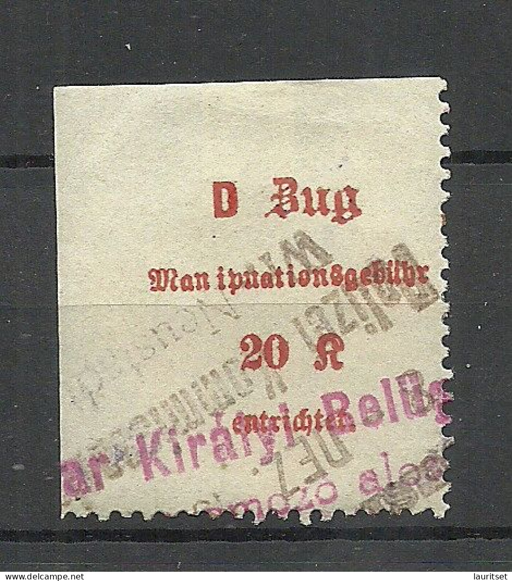 ÖSTERREICH Austria Zug Railway Tax Manipulationsgebühr 20 Kr. Steuer Taxe O - Revenue Stamps