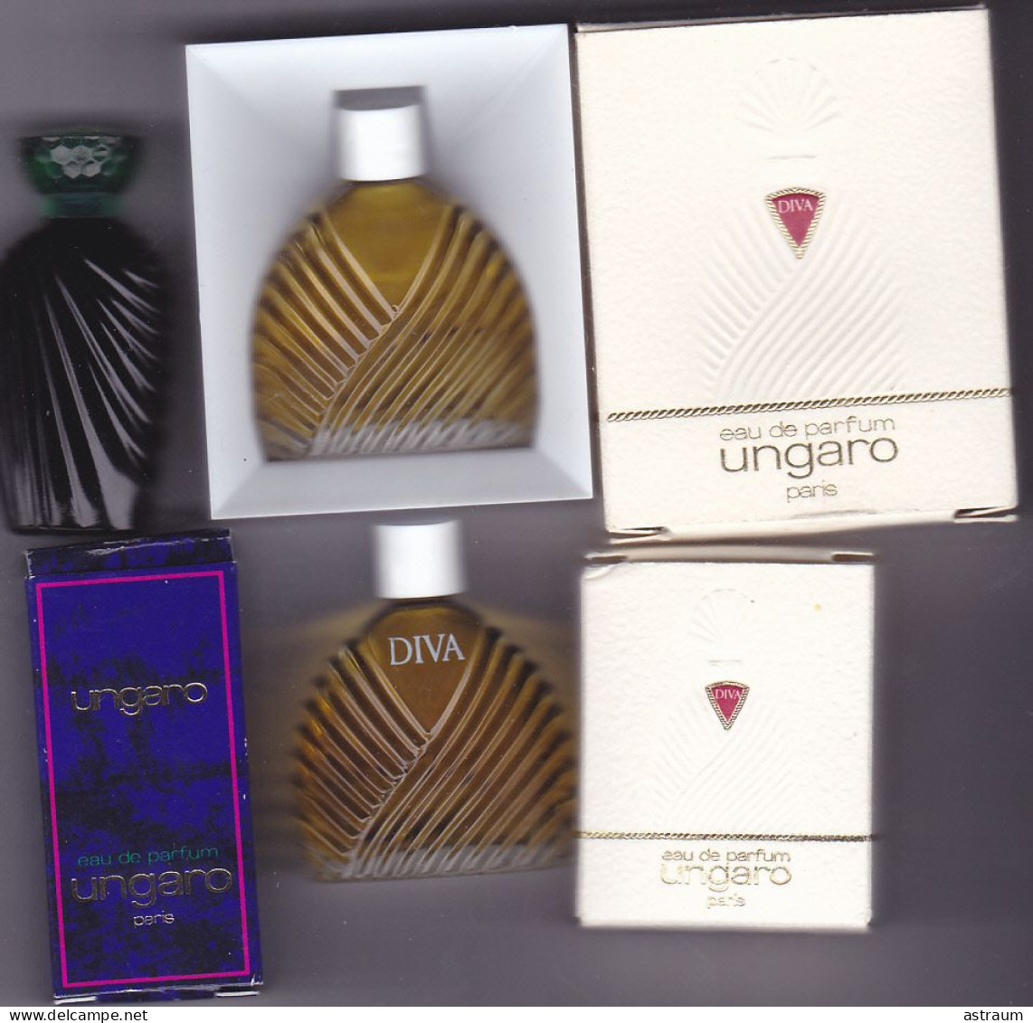 Lot De 3 Miniature Vintage Parfum - Ungaro  - EDP - Pleine Avec Boite 2x 4,5ml & 3ml - Miniaturas Mujer (en Caja)