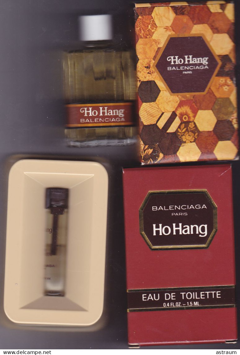 Lot 2 Miniature Vintage Parfum - Balenciaga  - EDT -ho Hang  Pleine Avec Boite 12,5ml & Tube Avec Support 1,5 Ml - Miniatures Femmes (avec Boite)