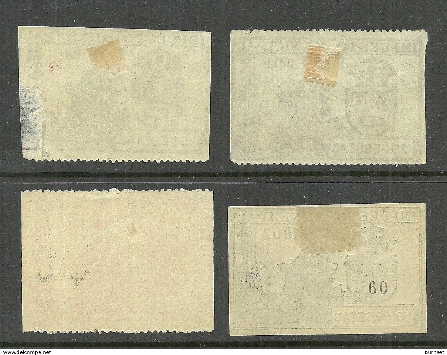 ESPANA Spain 1902 & 1904 Impuesto Municipal Madrid Tax Impuesto Revenue Taxe, 4 Stamps * - Post-fiscaal