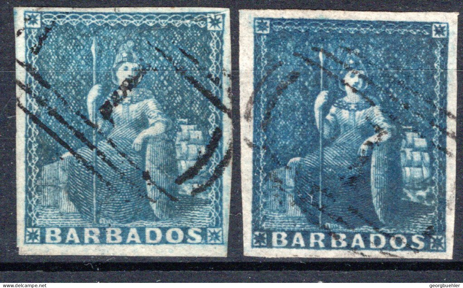 BARBADOS, Michel No.: 2xa USED, Cat. Value: 395€ - Barbados (...-1966)