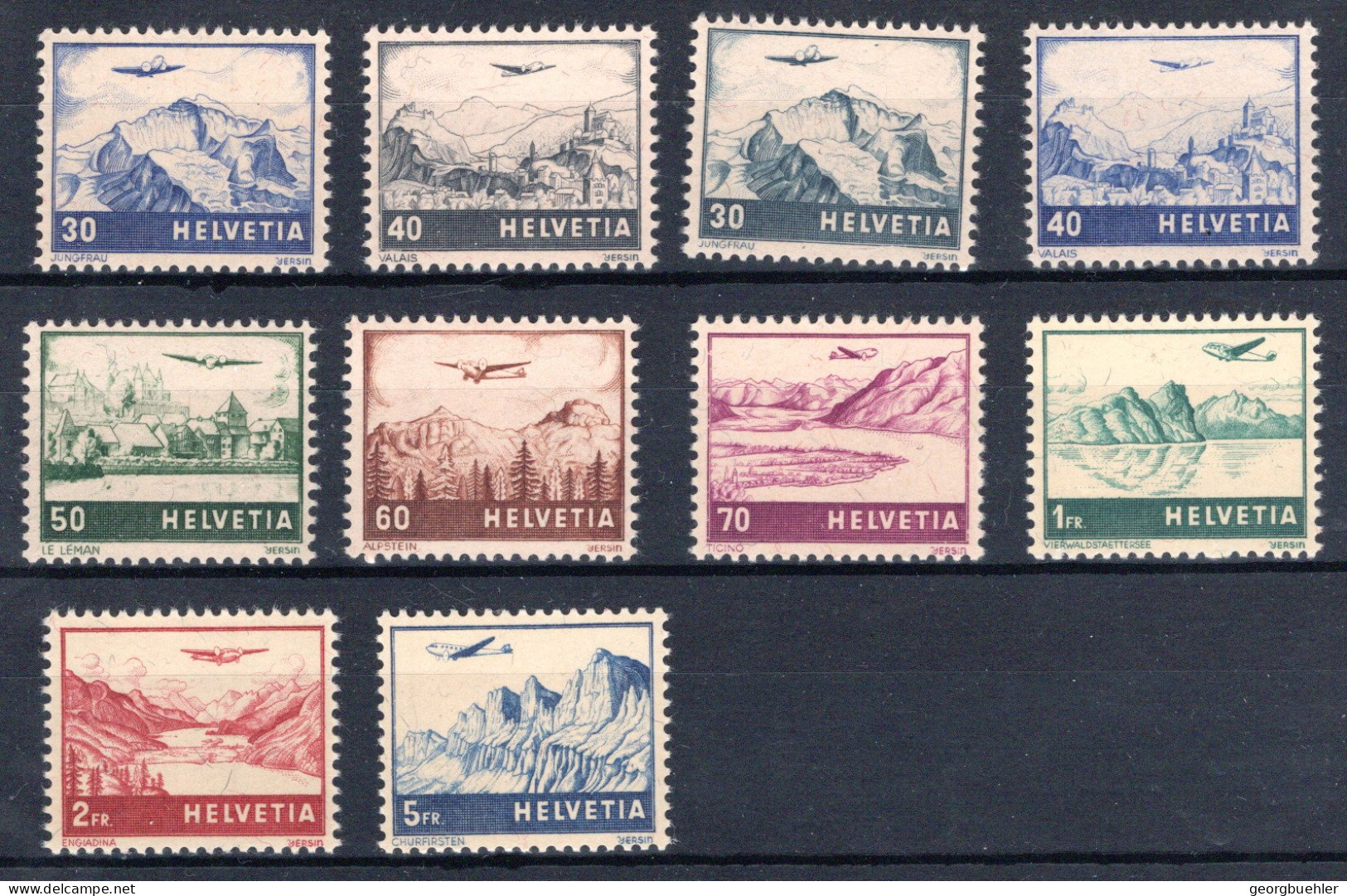 SCHWEIZ, Michel No.: 387-94 MNH, Cat. Value: 100€ - 1843-1852 Kantonalmarken Und Bundesmarken