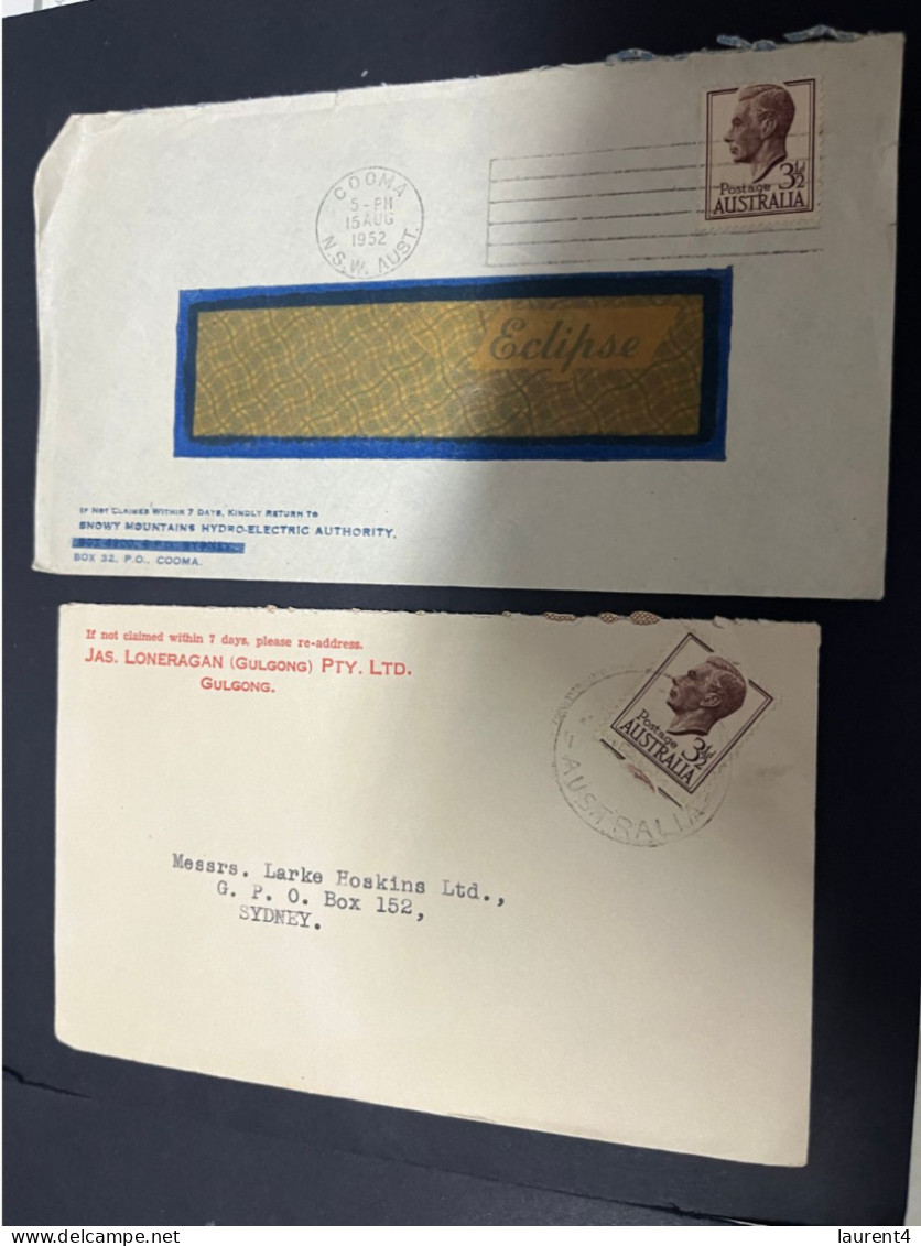 17-2-2024 (4 X 29) Australia Cover X 2 - 1950's (with Slogan Advertising) - Lettres & Documents