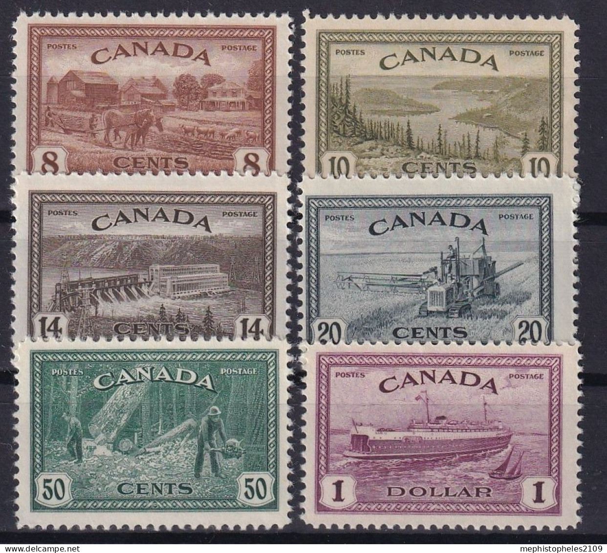 CANADA 1946 - MNH - Sc# 268-273 - Unused Stamps